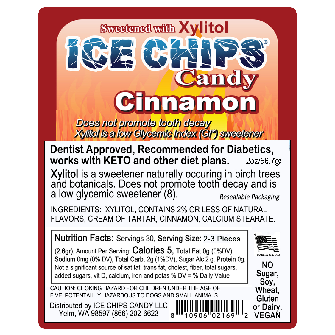 ICE CHIPS® Cinnamon Xylitol Candy