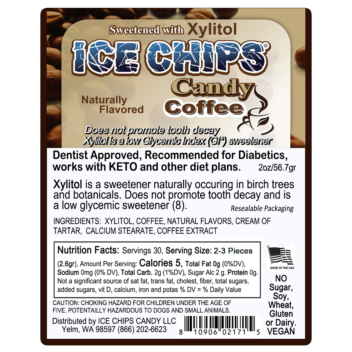 ICE CHIPS® Coffee Xylitol Candy