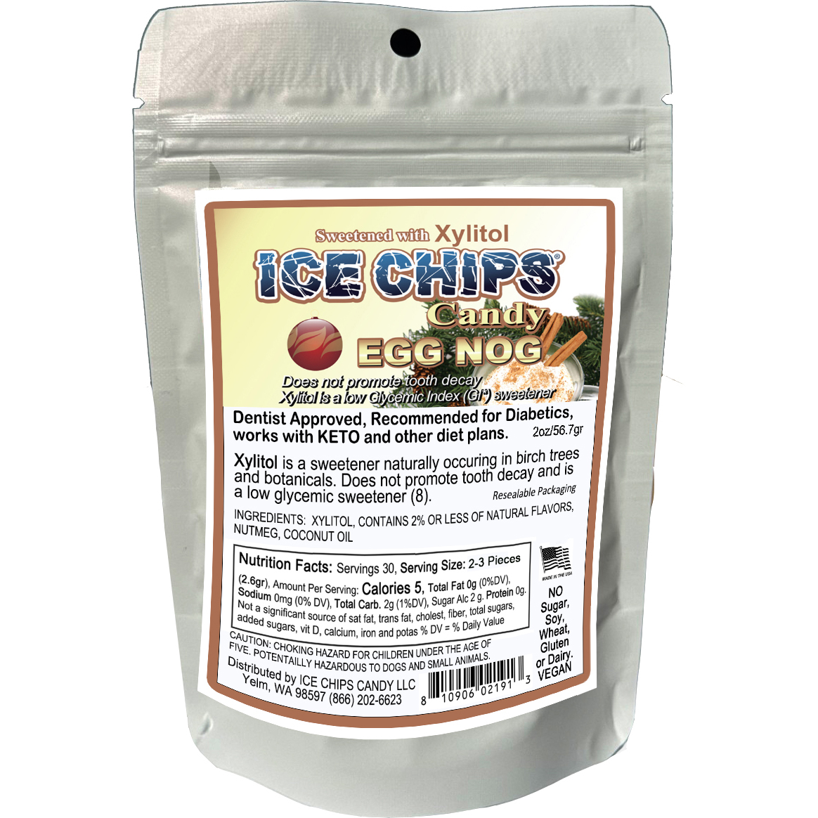 ICE CHIPS® Egg Nog Xylitol Candy