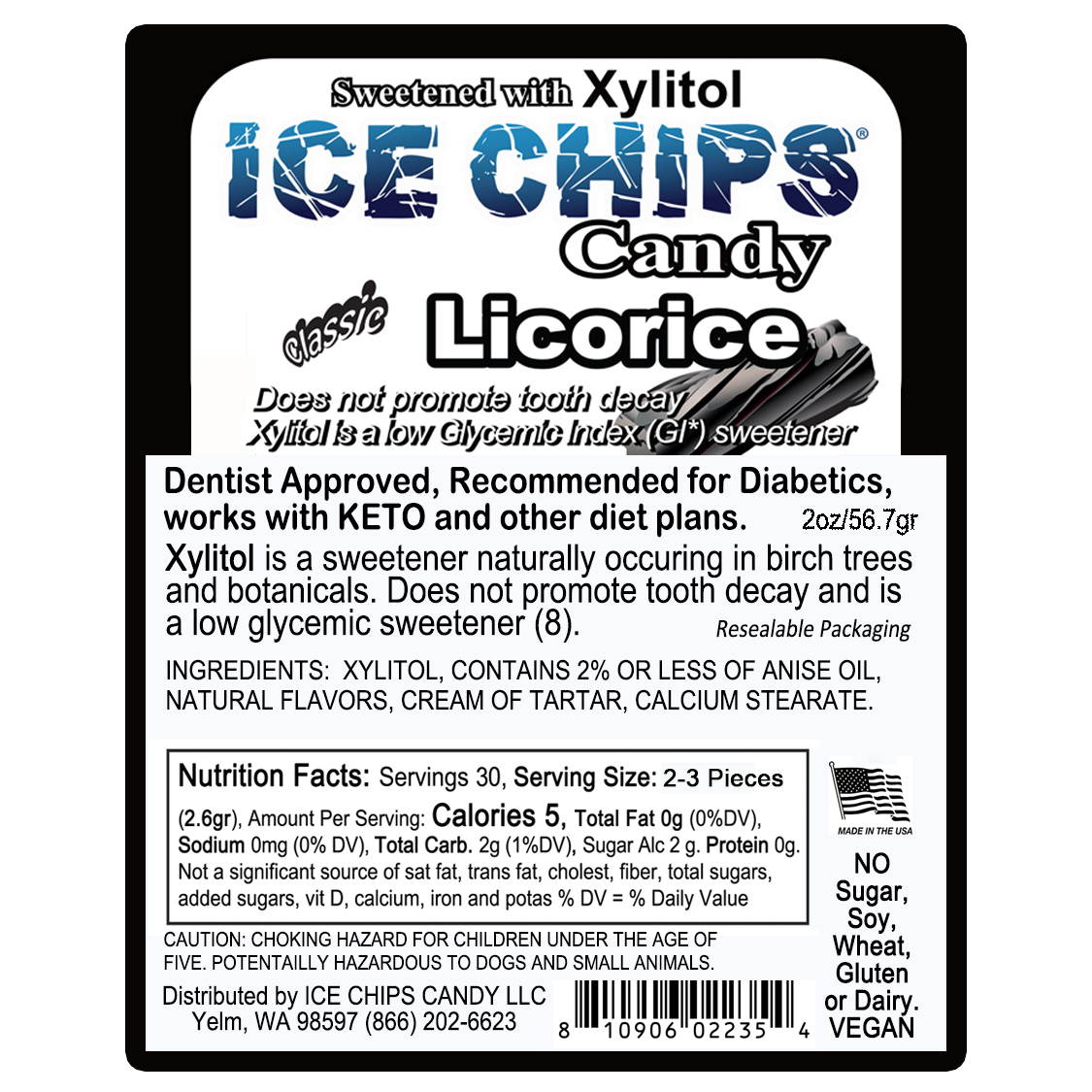 ICE CHIPS® Licorice Xylitol Candy