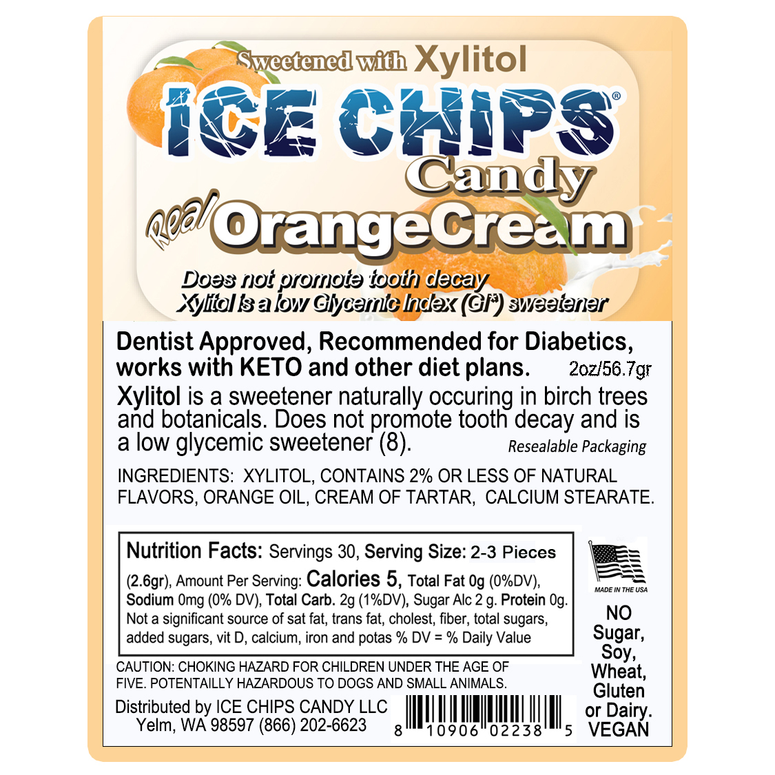 ICE CHIPS® Orange Cream Xylitol Candy