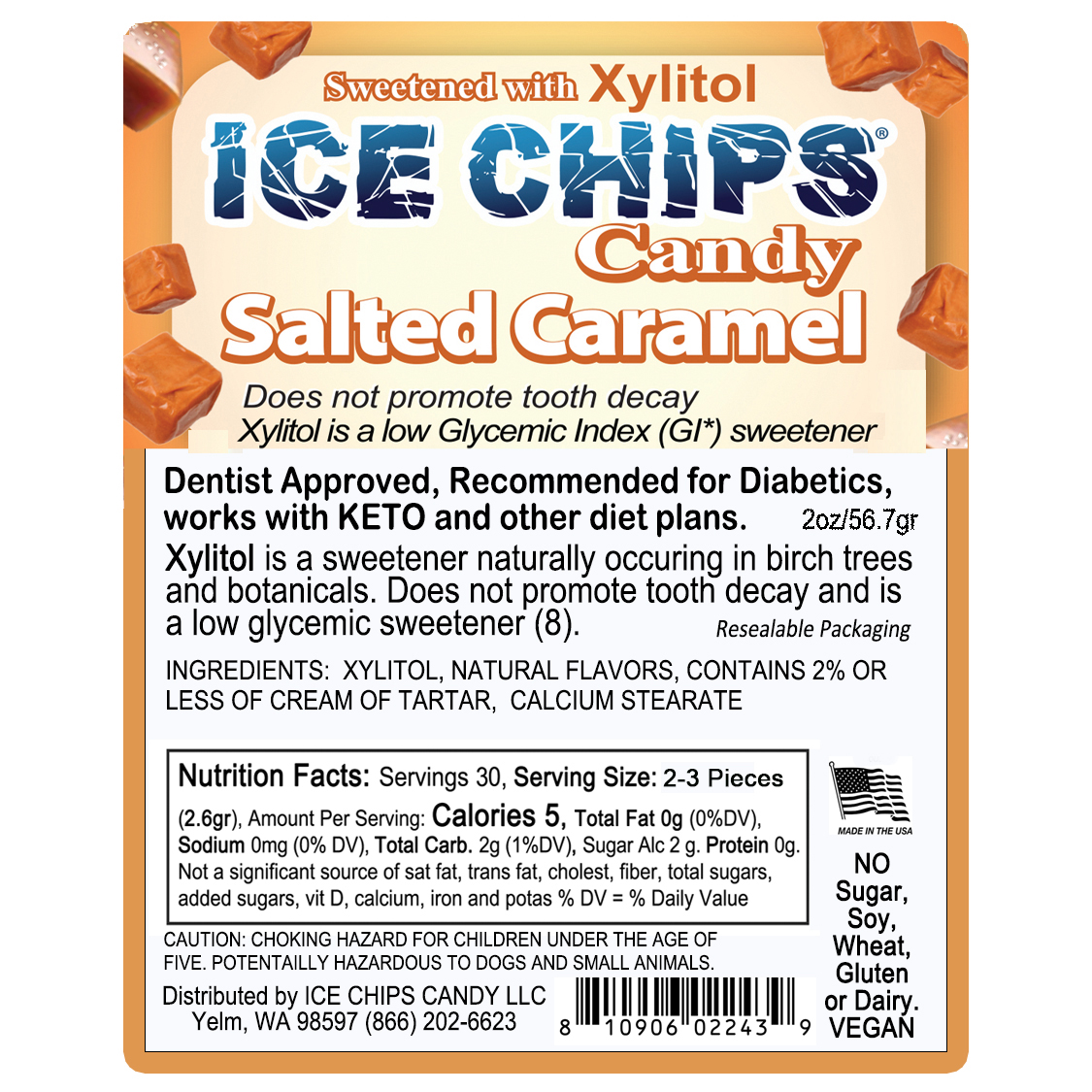 ICE CHIPS® Salted Caramel Xylitol Candy