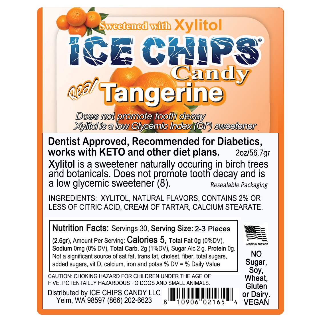 ICE CHIPS® Tangerine Xylitol Candy