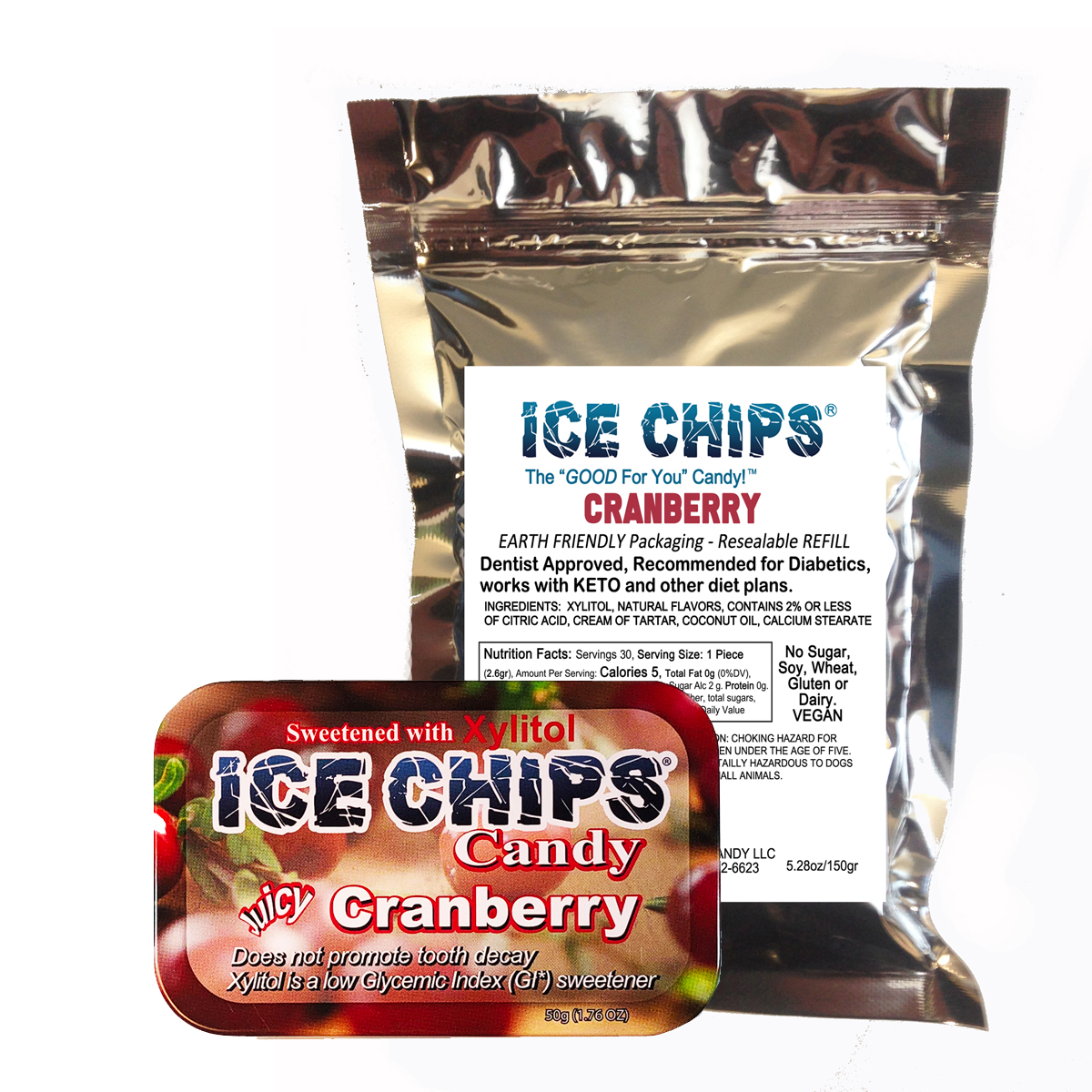 ICE CHIPS® Cranberry Xylitol Candy