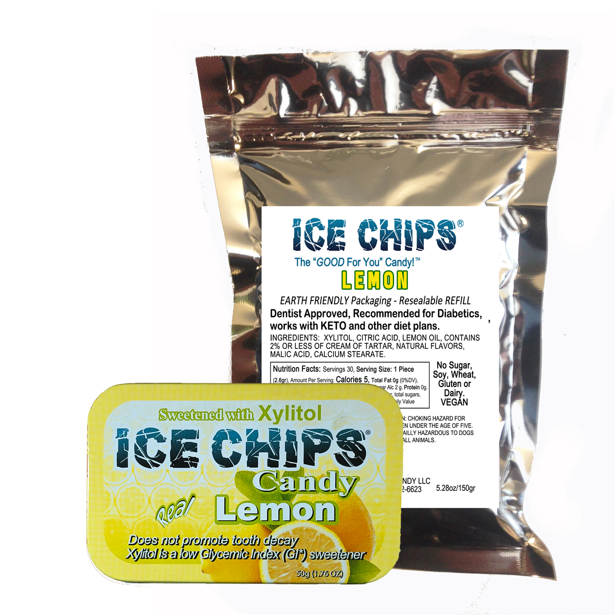 ICE CHIPS® Lemon Xylitol Candy