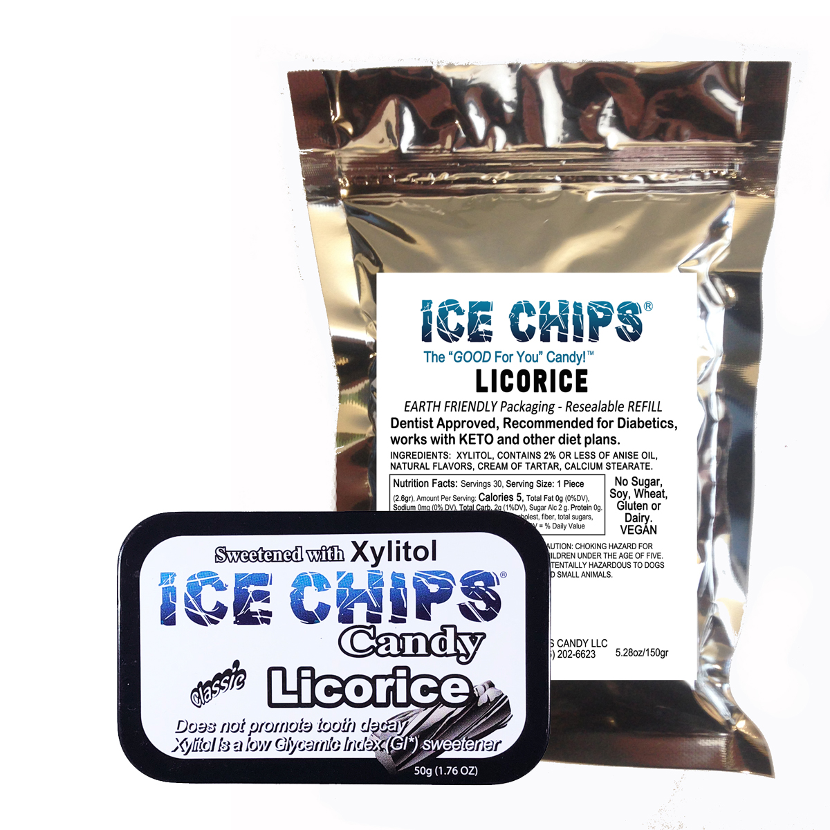 ICE CHIPS® Licorice Xylitol Candy