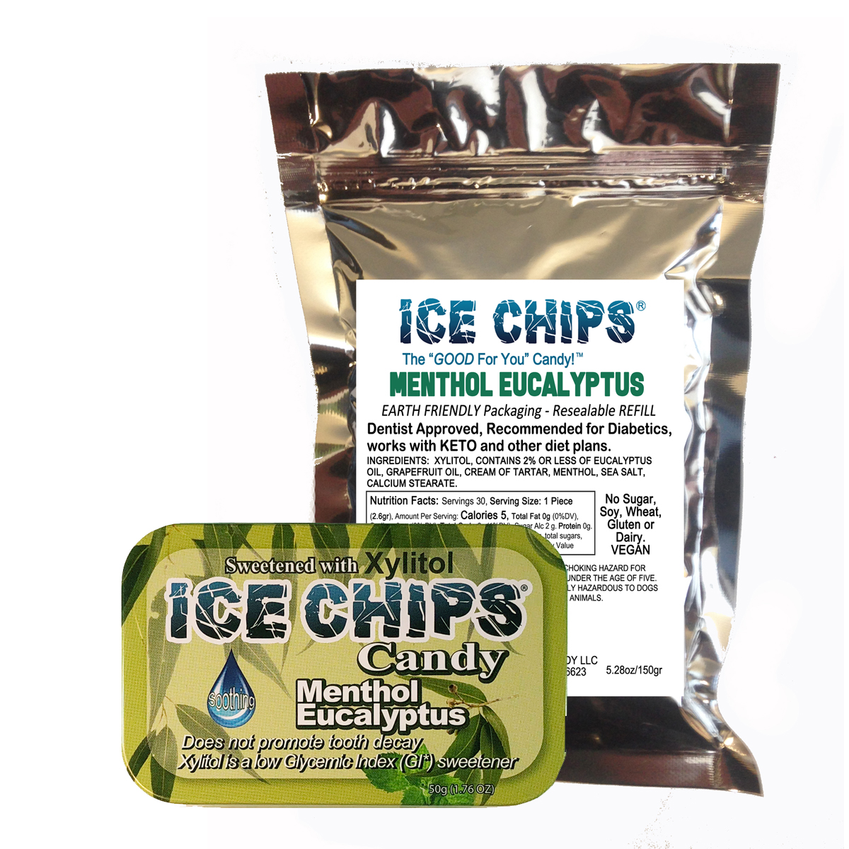 ICE CHIPS® Menthol Eucalyptus Xylitol Candy