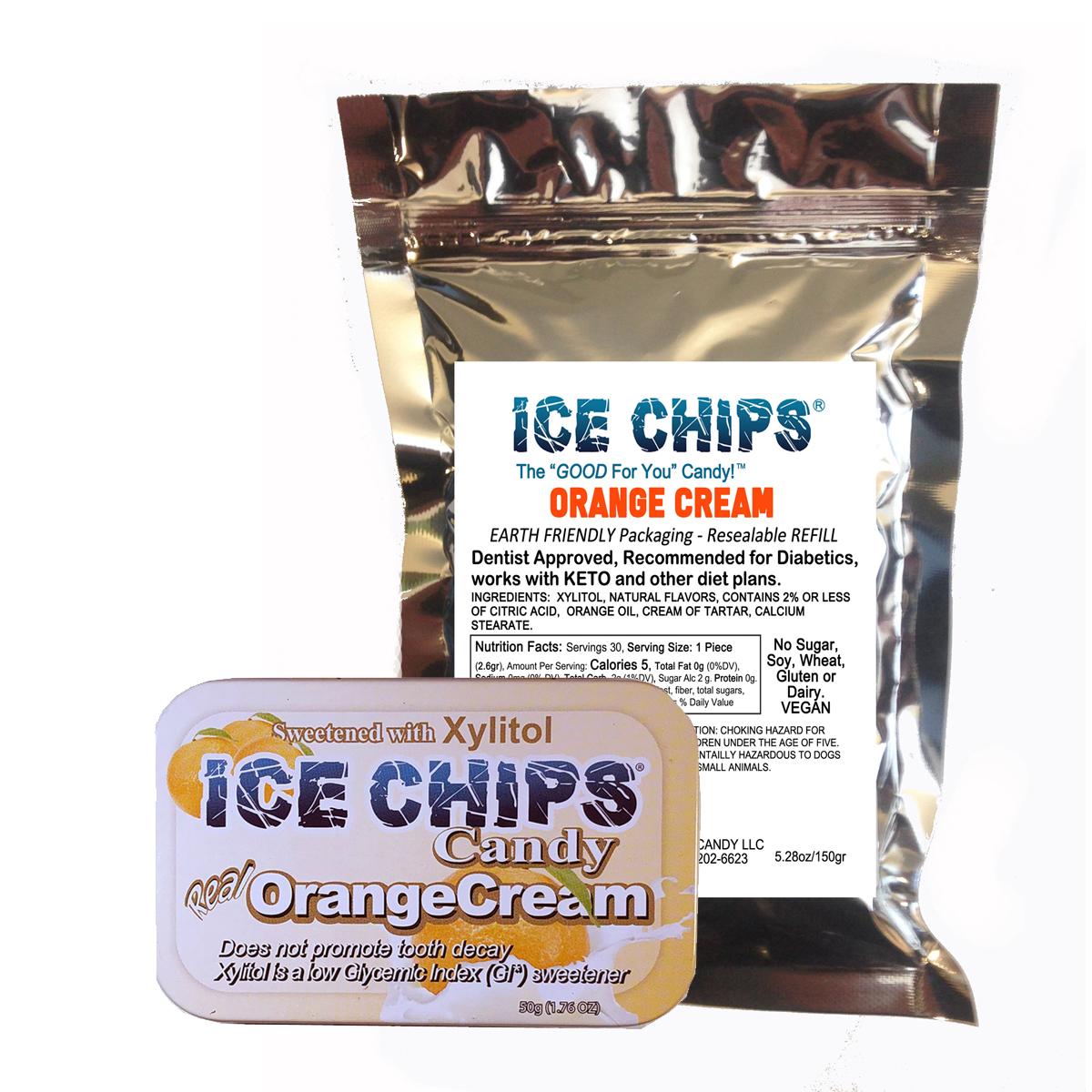 ICE CHIPS® Orange Cream Xylitol Candy