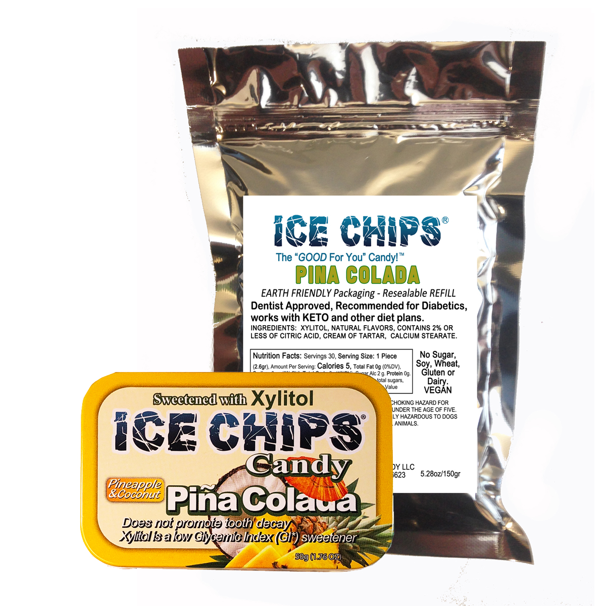 ICE CHIPS® Pina Colada Xylitol Candy
