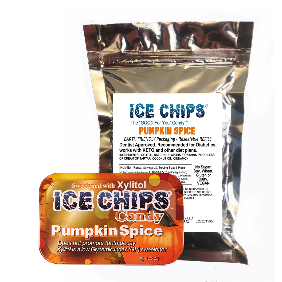 ICE CHIPS® Pumpkin Spice Xylitol Candy