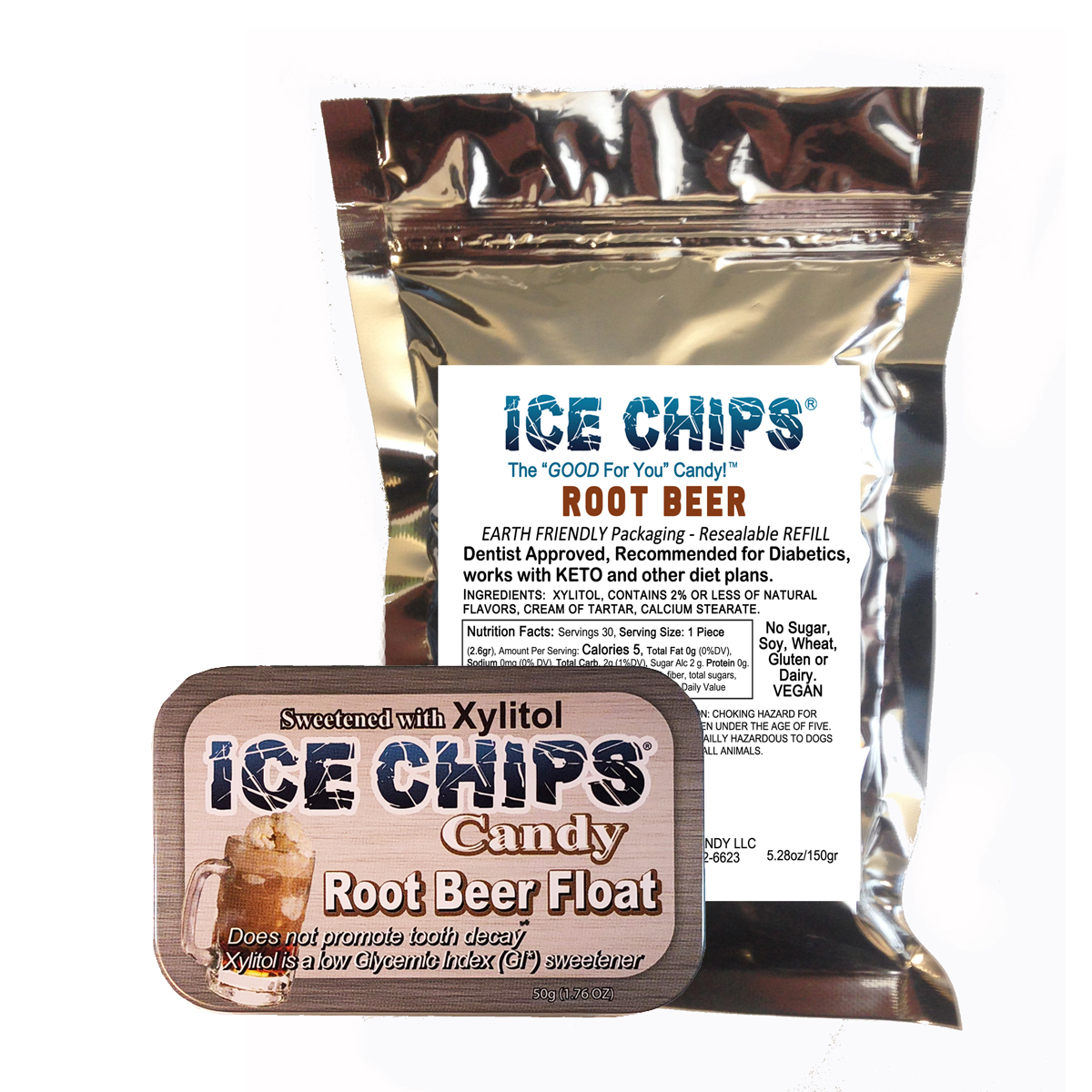 ICE CHIPS® Root Beer Float Xylitol Candy