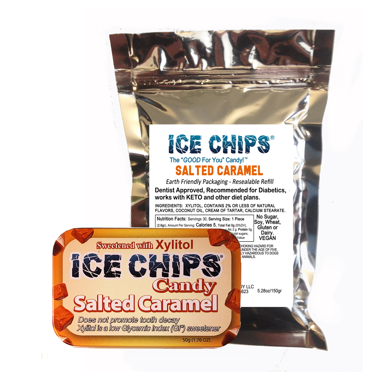 ICE CHIPS® Salted Caramel Xylitol Candy