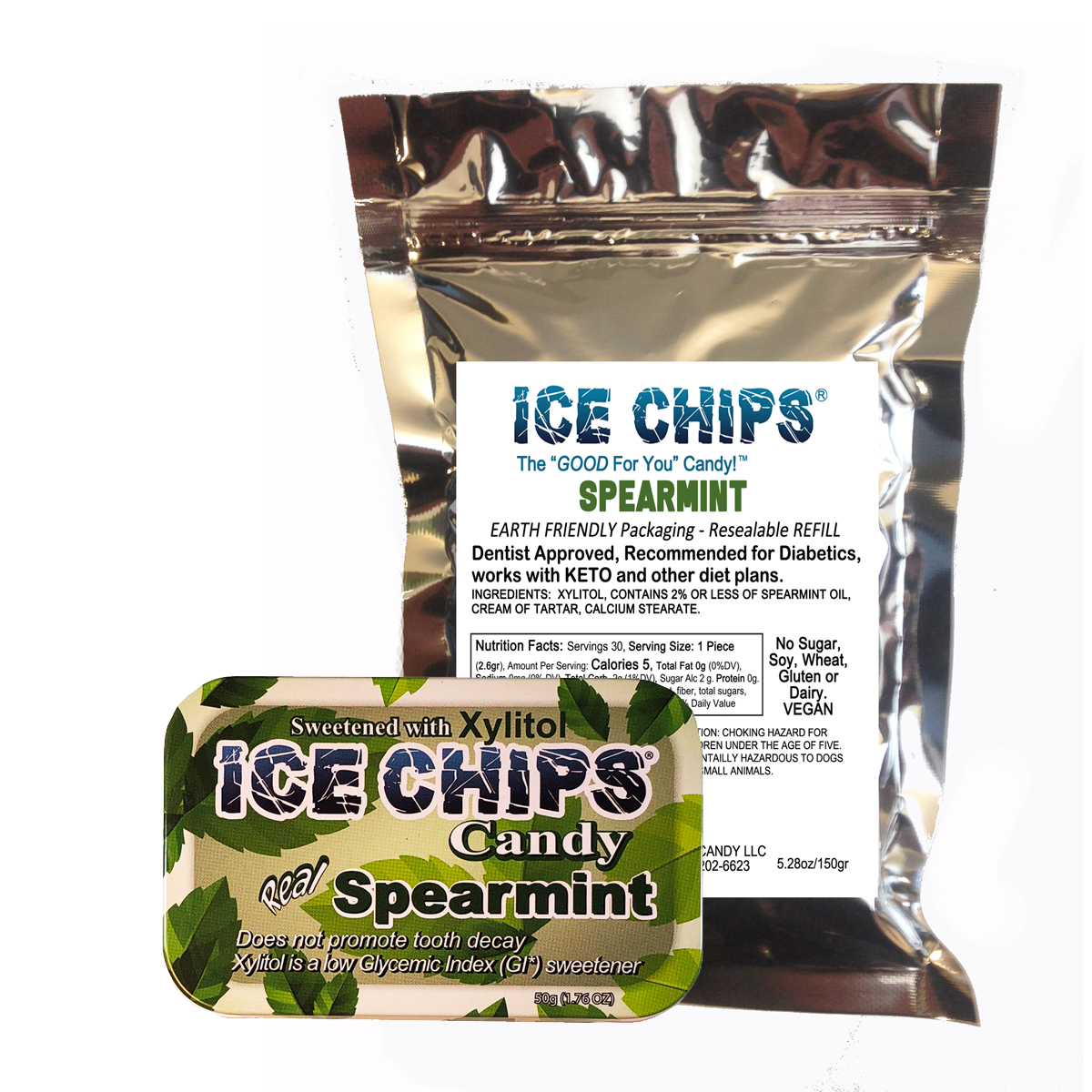 ICE CHIPS® Spearmint Xylitol Mints