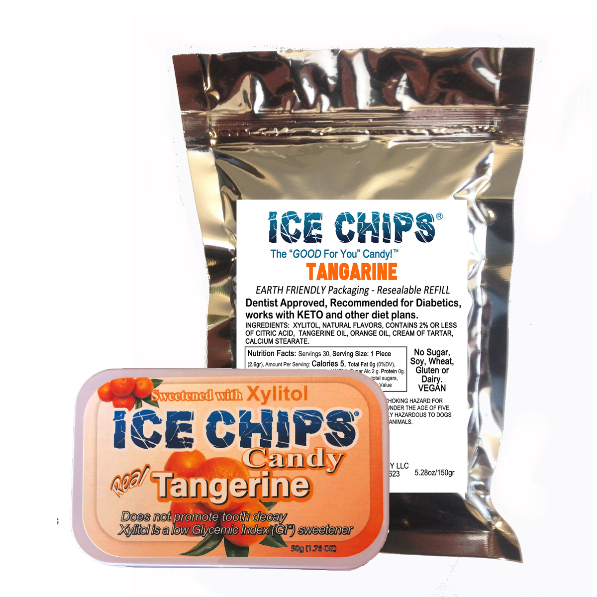 ICE CHIPS® Tangerine Xylitol Candy