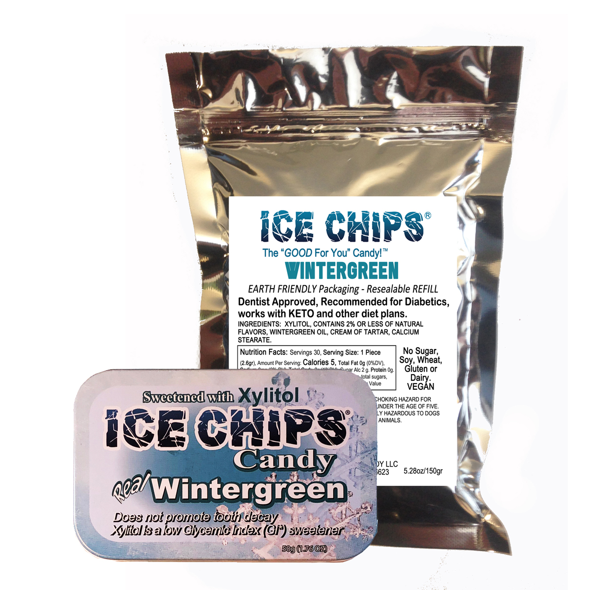 ICE CHIPS® Wintergreen Xylitol Mints