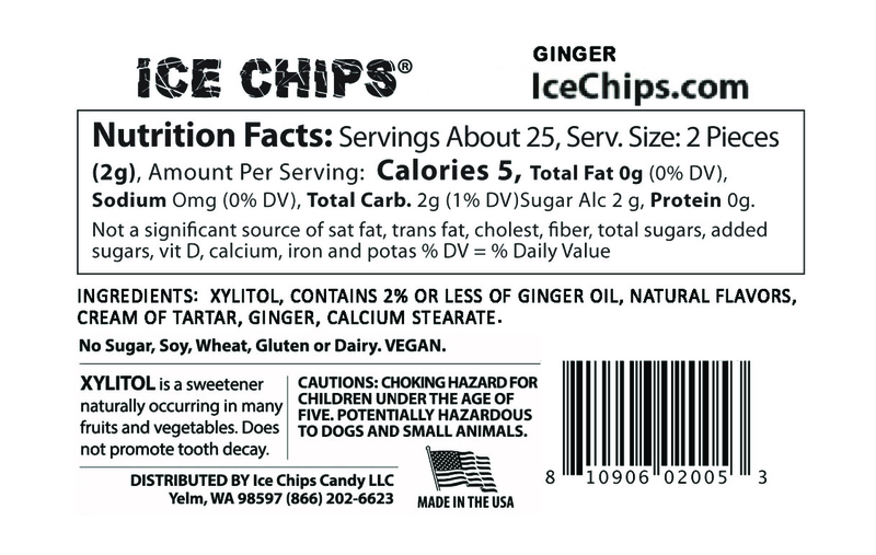 ICE CHIPS® Ginger Xylitol Candy