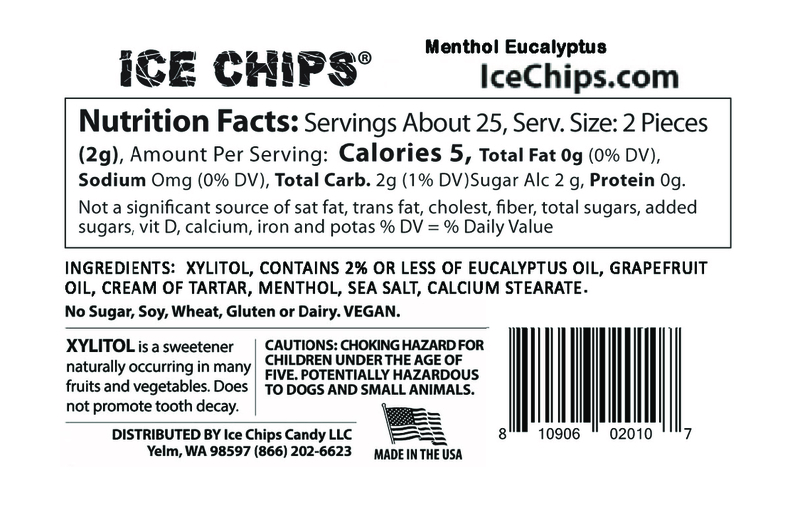 ICE CHIPS® Menthol Eucalyptus Xylitol Candy