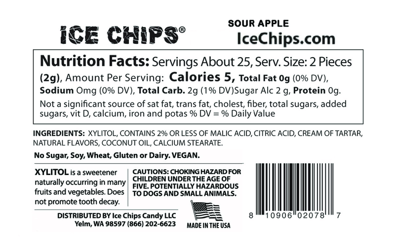ICE CHIPS® Sour Apple Xylitol Candy